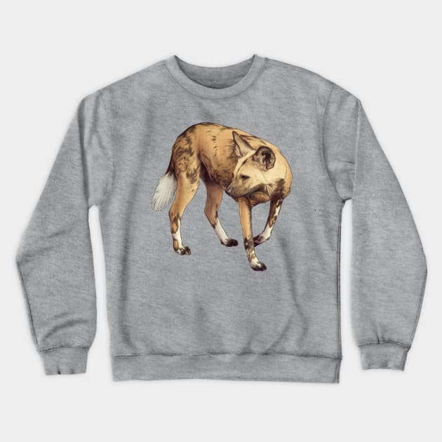 African Wild Dog Crewneck Sweatshirt by Atarial